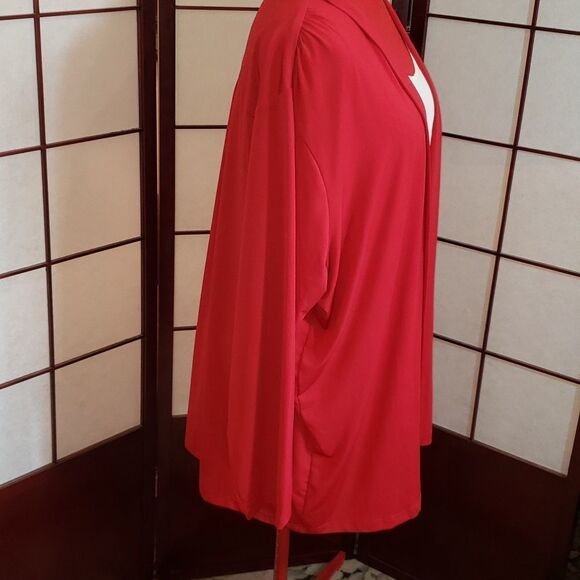 Silhouettes Slinky Red Open-faced Cardigan - Picture 3 of 5